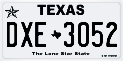 TX license plate DXE3052