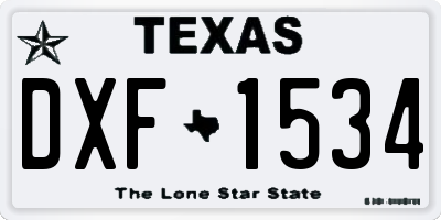 TX license plate DXF1534