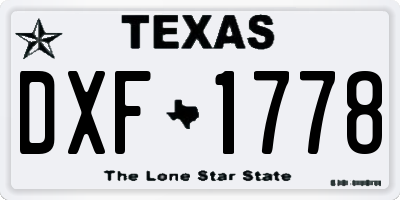 TX license plate DXF1778