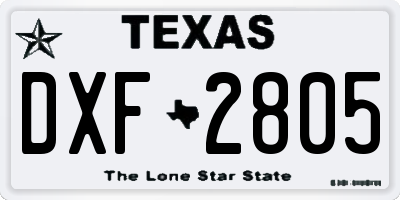 TX license plate DXF2805