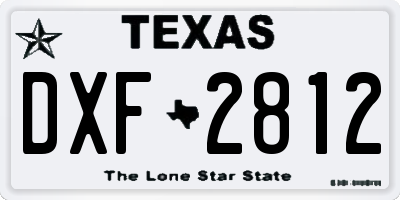 TX license plate DXF2812