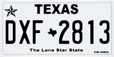 TX license plate DXF2813
