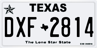 TX license plate DXF2814