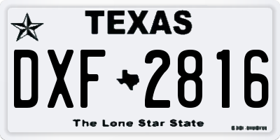 TX license plate DXF2816