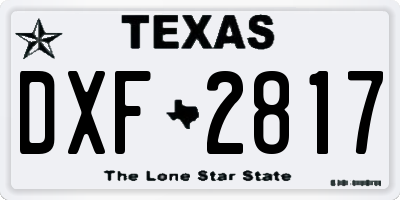 TX license plate DXF2817