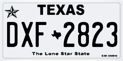 TX license plate DXF2823