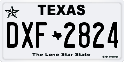 TX license plate DXF2824