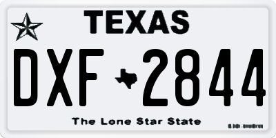 TX license plate DXF2844