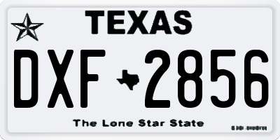 TX license plate DXF2856