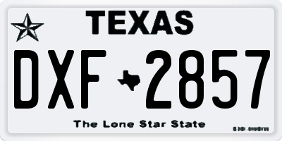 TX license plate DXF2857
