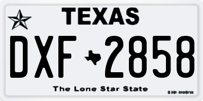 TX license plate DXF2858