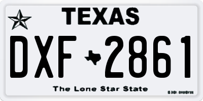 TX license plate DXF2861