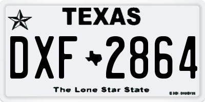 TX license plate DXF2864