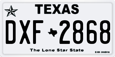 TX license plate DXF2868