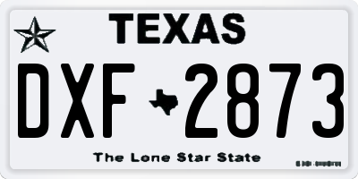 TX license plate DXF2873