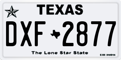 TX license plate DXF2877