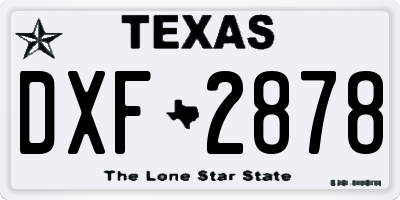 TX license plate DXF2878