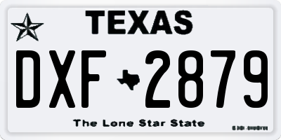 TX license plate DXF2879