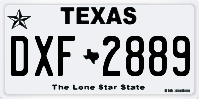 TX license plate DXF2889
