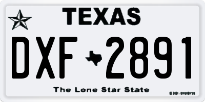TX license plate DXF2891