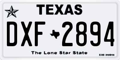 TX license plate DXF2894