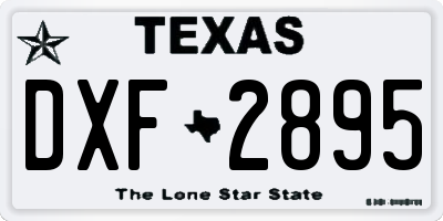 TX license plate DXF2895