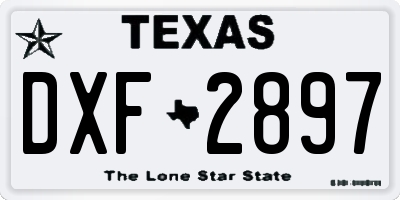 TX license plate DXF2897