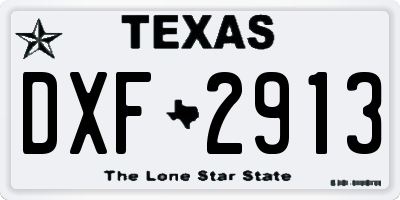 TX license plate DXF2913