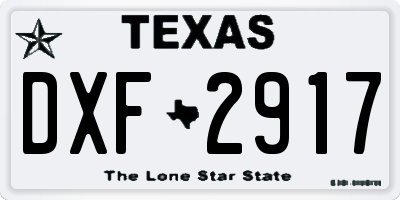 TX license plate DXF2917