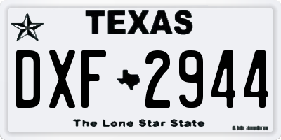 TX license plate DXF2944