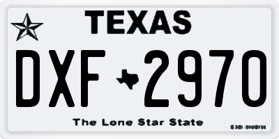 TX license plate DXF2970