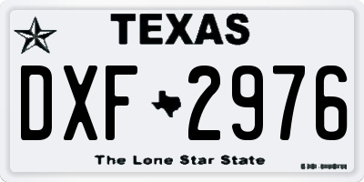 TX license plate DXF2976