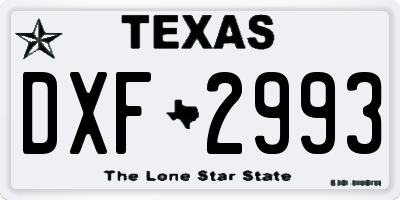 TX license plate DXF2993
