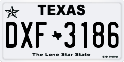 TX license plate DXF3186