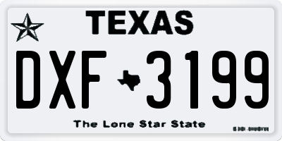 TX license plate DXF3199