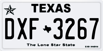 TX license plate DXF3267