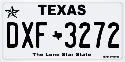 TX license plate DXF3272