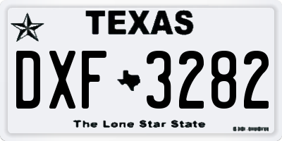TX license plate DXF3282