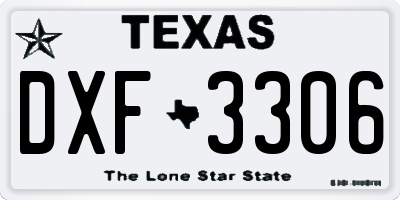 TX license plate DXF3306