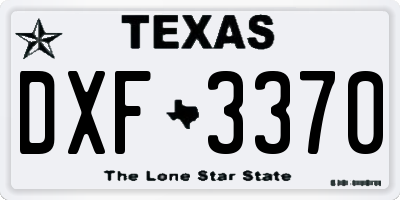 TX license plate DXF3370