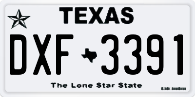 TX license plate DXF3391