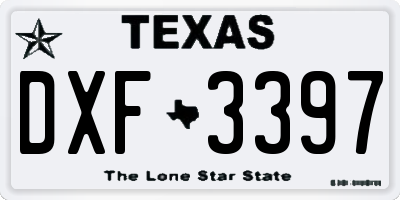 TX license plate DXF3397