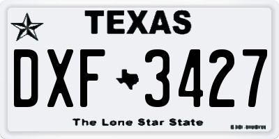TX license plate DXF3427