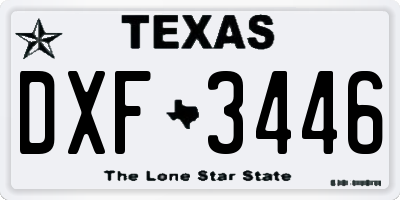 TX license plate DXF3446