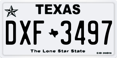 TX license plate DXF3497
