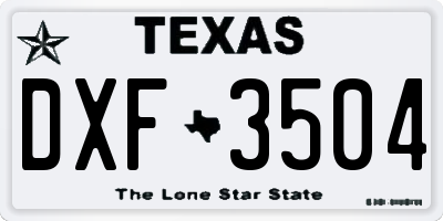 TX license plate DXF3504