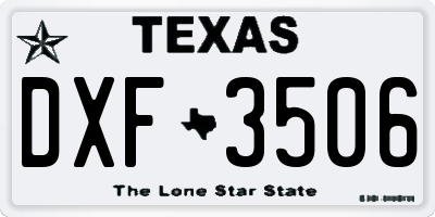 TX license plate DXF3506
