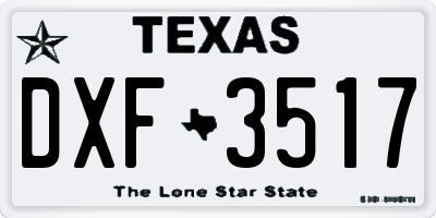 TX license plate DXF3517