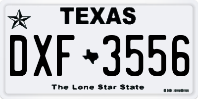 TX license plate DXF3556