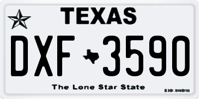 TX license plate DXF3590